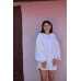 Boho Style Embroidered Blouse White with White Embroidery